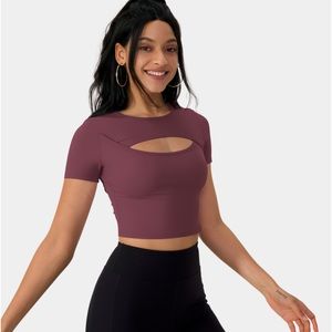 That Tik Tok Brand Halara Cloudful Air Cutout Cropped Athletic Top